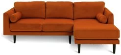 Habitat Jacob Velvet Right Hand Corner Sofa - Orange -Sofa Discount Store 2910318 R Z003A