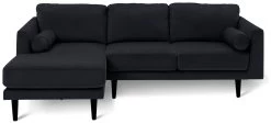 Habitat Jacob Velvet Left Hand Corner Sofa - Black 12 Habitat Jacob Velvet Left Hand Corner Sofa - Black -Sofa Discount Store 2910325 R Z003A