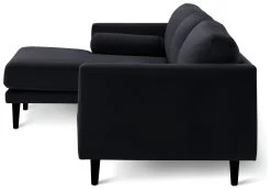 Habitat Jacob Velvet Left Hand Corner Sofa - Black 13 Habitat Jacob Velvet Left Hand Corner Sofa - Black -Sofa Discount Store 2910325 R Z004A