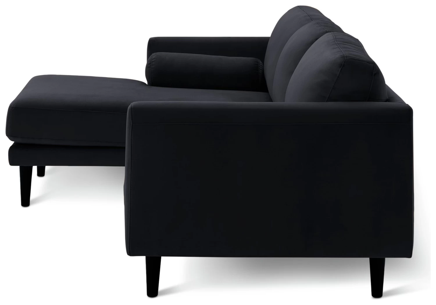Habitat Jacob Velvet Left Hand Corner Sofa - Black 7 Habitat Jacob Velvet Left Hand Corner Sofa - Black - Image 5