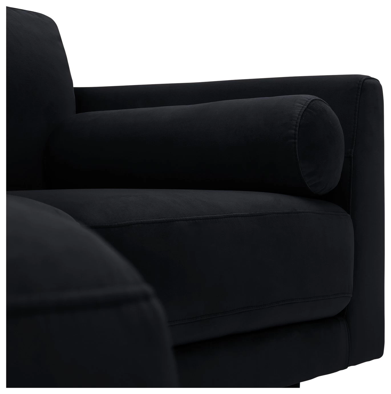 Habitat Jacob Velvet Left Hand Corner Sofa - Black 9 Habitat Jacob Velvet Left Hand Corner Sofa - Black - Image 7