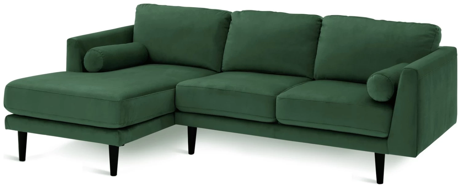 Habitat Jacob Velvet Left Hand Corner Sofa - Emerald Green 6 Habitat Jacob Velvet Left Hand Corner Sofa - Emerald Green - Image 4