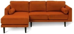 Habitat Jacob Velvet Left Hand Corner Sofa - Orange -Sofa Discount Store 2910363 R Z003A