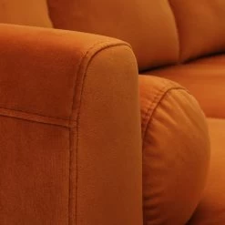 Habitat Jacob Velvet Left Hand Corner Sofa - Orange -Sofa Discount Store 2910363 R Z009A