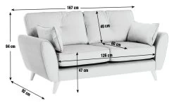 Habitat Iris Fabric 2 Seater Sofa - Navy -Sofa Discount Store 2910686 R E001