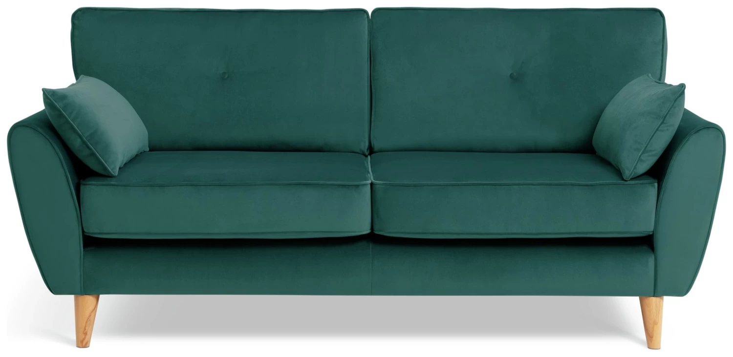 Habitat Iris Fabric 3 Seater Sofa - Teal 3 Habitat Iris Fabric 3 Seater Sofa - Teal