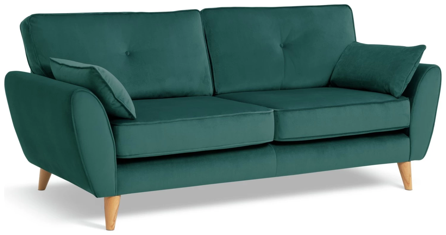 Habitat Iris Fabric 3 Seater Sofa - Teal 6 Habitat Iris Fabric 3 Seater Sofa - Teal - Image 4