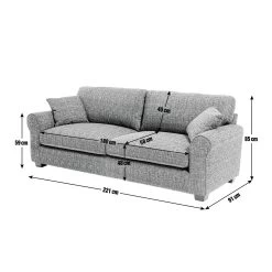 Habitat Lisbon Fabric 4 Seater Sofa - Beige -Sofa Discount Store 2998983 R E001