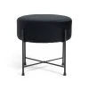 Habitat Jax Velvet Footstool - Black -Sofa Discount Store 3088191 R Z001A