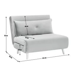 Habitat Roma Small Double Chairbed - Grey -Sofa Discount Store 3104958 R E001