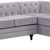 Habitat Chesterfield Velvet Left Hand Corner Sofa-Light Grey 1 Habitat Chesterfield Velvet Left Hand Corner Sofa-Light Grey -Sofa Discount Store 3106633 R Z001A