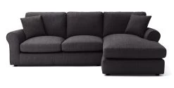 Habitat Lisbon Fabric Right Hand Corner Chaise Sofa-Charcoal -Sofa Discount Store 3154173 R Z003A