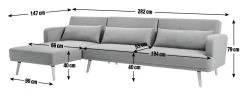 Habitat Andy Left Corner Velvet Clic Clac Sofa Bed - Navy -Sofa Discount Store 3159491 R E001