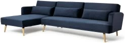 Habitat Andy Left Corner Velvet Clic Clac Sofa Bed - Navy -Sofa Discount Store 3159491 R Z010A