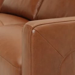 Habitat Leone Leather 4 Seater Sofa - Tan -Sofa Discount Store 3182853 R Z007A