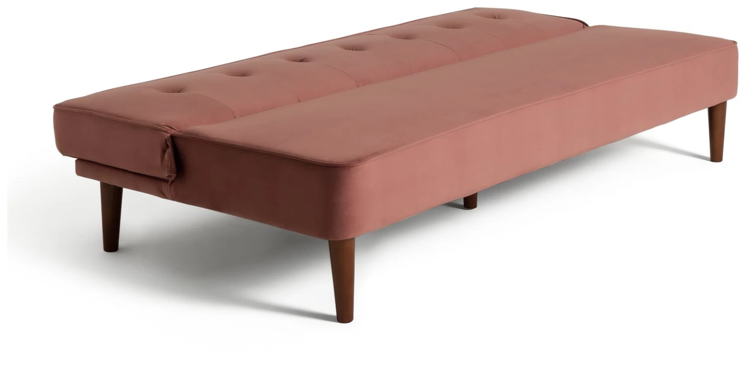 Habitat Odeon 2 Seater Velvet Clic Clac Sofa Bed - Pink 5 Habitat Odeon 2 Seater Velvet Clic Clac Sofa Bed - Pink - Image 3