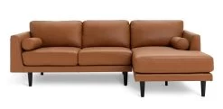 Habitat Jackson Leather Right Corner Chaise Sofa - Tan -Sofa Discount Store 3247097 R Z002A
