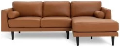 Habitat Jackson Leather Right Corner Chaise Sofa - Tan -Sofa Discount Store 3247097 R Z003A
