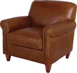 Habitat Kingsley Leather Accent Chair - Tan -Sofa Discount Store 3328662 R Z002A