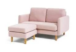 Habitat Remi Small Fabric 2 Seater Chaise Sofa In A Box-Pink -Sofa Discount Store 3347739 R Z002A