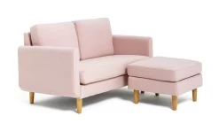 Habitat Remi Small Fabric 2 Seater Chaise Sofa In A Box-Pink -Sofa Discount Store 3347739 R Z004A