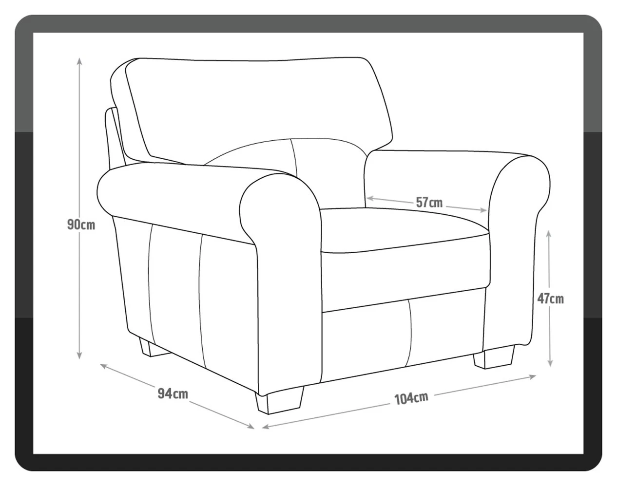 Habitat Salisbury Leather Armchair - Black 5 Habitat Salisbury Leather Armchair - Black - Image 3
