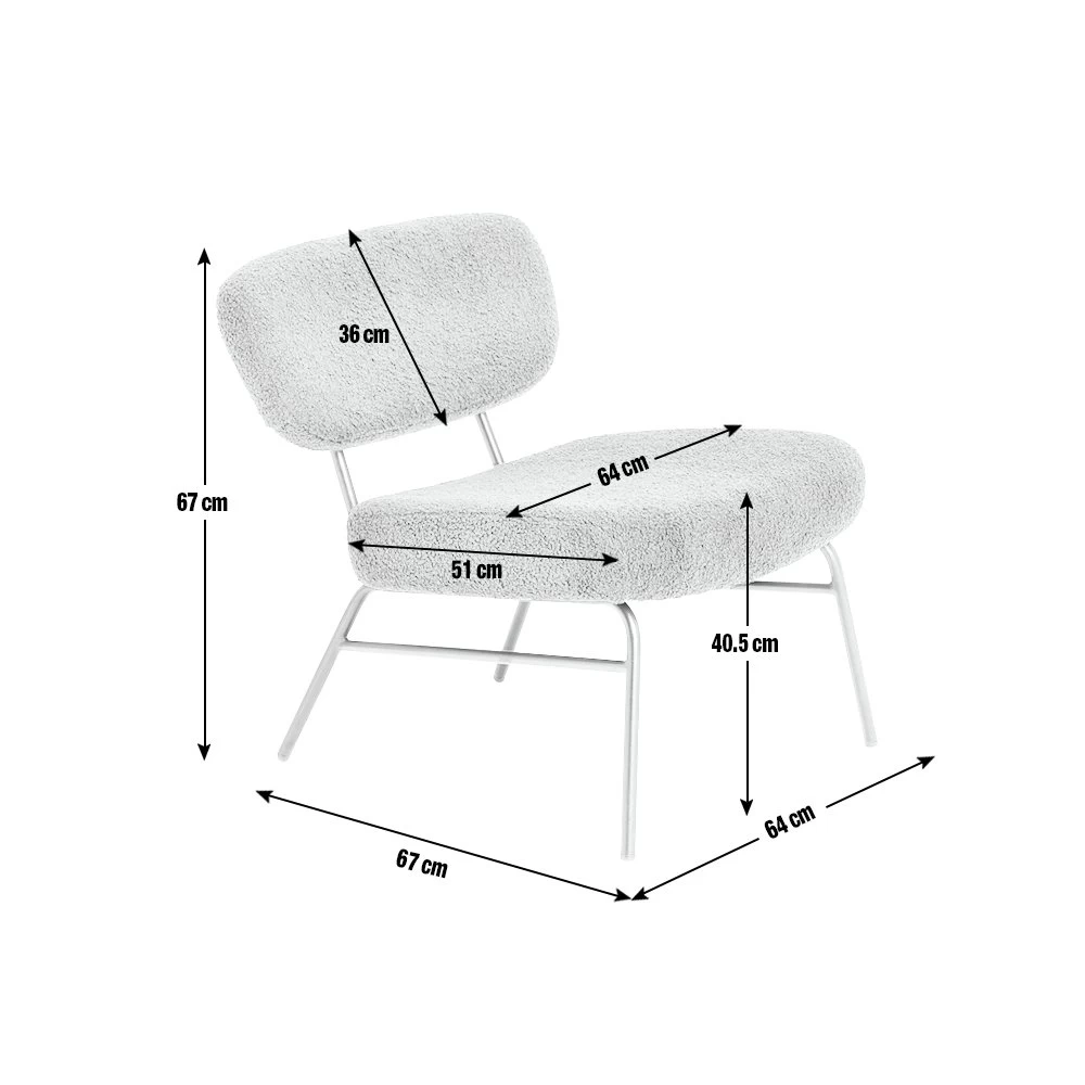 Habitat Cole Boucle Accent Chair - Cream 6 Habitat Cole Boucle Accent Chair - Cream - Image 4