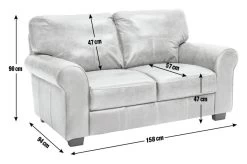 Habitat Salisbury Leather 2 Seater Sofa - Black -Sofa Discount Store 3609123 R E001