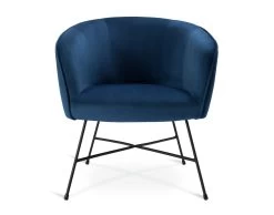 Habitat Jax Velvet Accent Chair - Navy