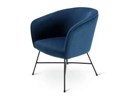 Habitat Jax Velvet Accent Chair - Navy -Sofa Discount Store 4016234 R Z002A