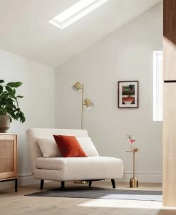 Habitat Roma Small Double Boucle Chairbed - Cream -Sofa Discount Store 4077981 R Z004C