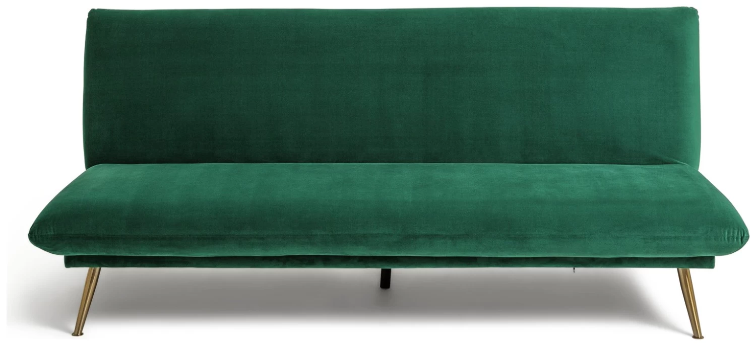 Habitat Matteo 2 Seater Velvet Sofa Bed - Green 3 Habitat Matteo 2 Seater Velvet Sofa Bed - Green
