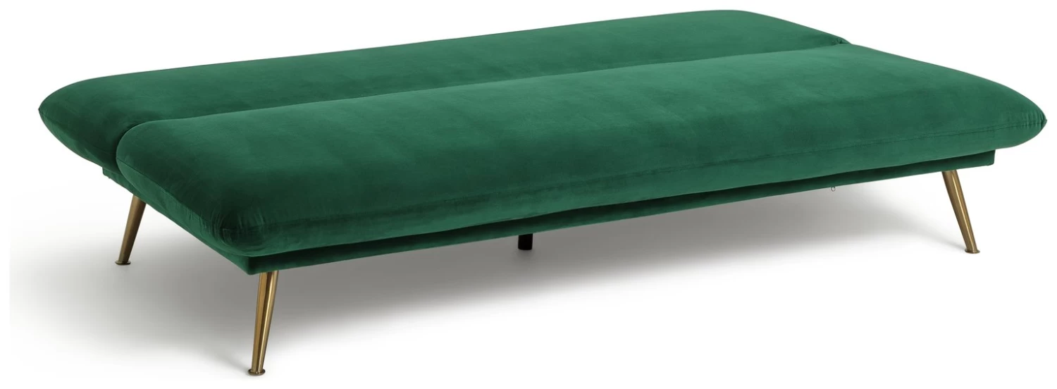 Habitat Matteo 2 Seater Velvet Sofa Bed - Green 5 Habitat Matteo 2 Seater Velvet Sofa Bed - Green - Image 3