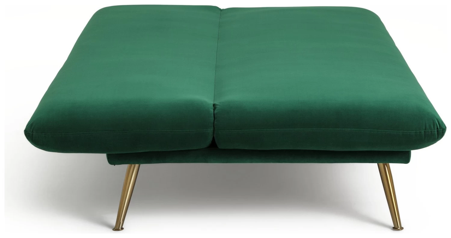 Habitat Matteo 2 Seater Velvet Sofa Bed - Green 6 Habitat Matteo 2 Seater Velvet Sofa Bed - Green - Image 4