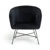 Habitat Jax Velvet Accent Chair - Black -Sofa Discount Store 4335135 R Z001A