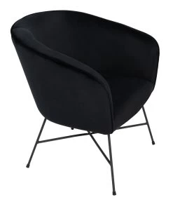 Habitat Jax Velvet Accent Chair - Black -Sofa Discount Store 4335135 R Z004A