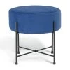 Habitat Jax Velvet Footstool - Navy -Sofa Discount Store 4350983 R Z001A