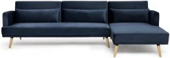 Habitat Andy Right Corner Velvet Clic Clac Sofa Bed - Navy