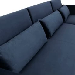 Habitat Andy Right Corner Velvet Clic Clac Sofa Bed - Navy -Sofa Discount Store 4461126 R Z010A