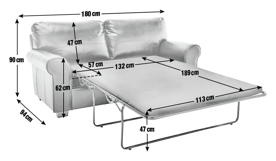 Habitat Salisbury 2 Seater Leather Sofa Bed - Black 5 Habitat Salisbury 2 Seater Leather Sofa Bed - Black - Image 3
