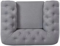 Habitat Chesterfield Fabric Armchair - Light Grey -Sofa Discount Store 4630531 R Z005A