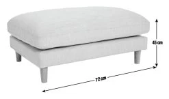 Habitat Salome Fabric Ottoman Footstool - Light Grey -Sofa Discount Store 4743693 R E001