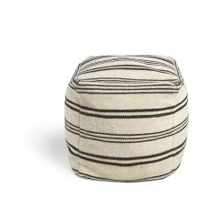 Kaikoo Layne Wool Pouffe - Black & White