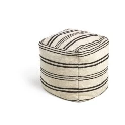Kaikoo Layne Wool Pouffe - Black & White -Sofa Discount Store 5642236 R Z002A