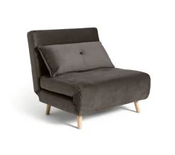 Habitat Roma Single Velvet Chairbed - Charcoal 15 Habitat Roma Single Velvet Chairbed - Charcoal -Sofa Discount Store 5791417 R Z010A