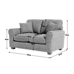 Habitat Lisbon Fabric 2 Seater Sofa - Stone -Sofa Discount Store 5945861 R E001