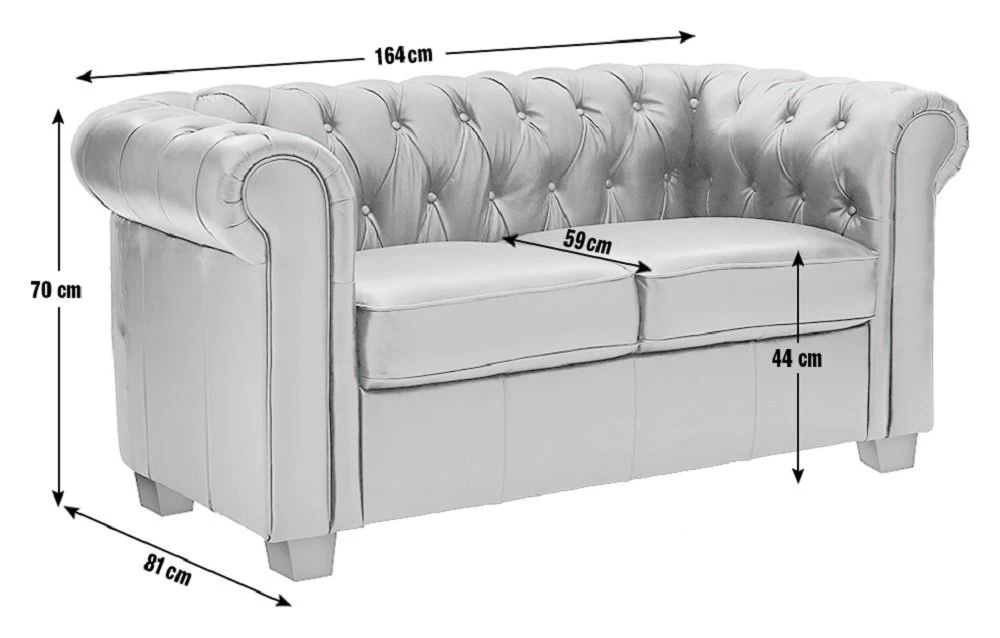 Habitat Chesterfield Leather 2 Seater Sofa - Chocolate 6 Habitat Chesterfield Leather 2 Seater Sofa - Chocolate - Image 4