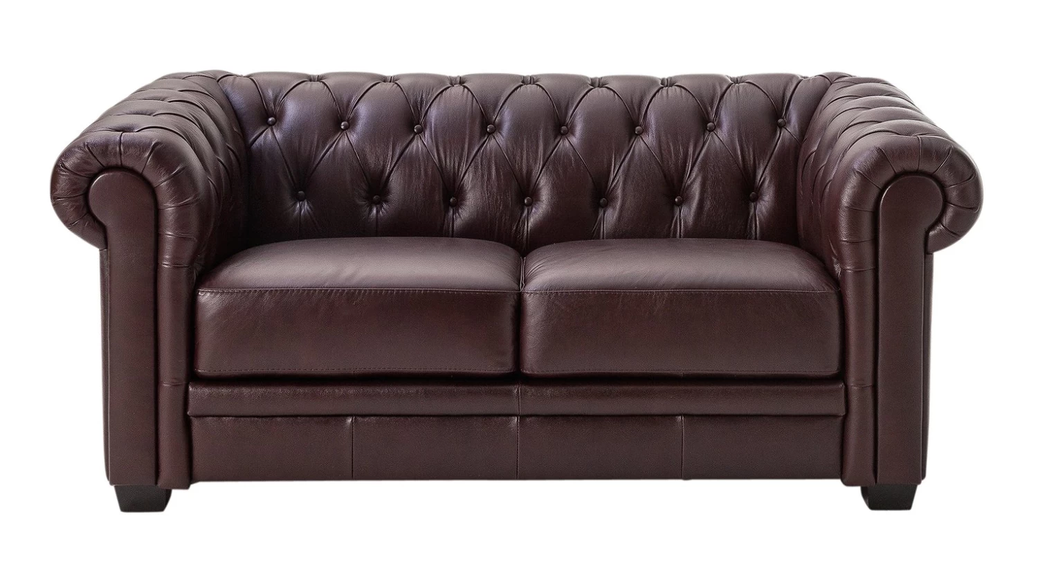 Habitat Chesterfield Leather 2 Seater Sofa - Chocolate 3 Habitat Chesterfield Leather 2 Seater Sofa - Chocolate