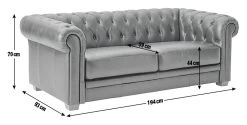 Habitat Chesterfield Leather 3 Seater Sofa - Black -Sofa Discount Store 6227777 R E001