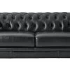 Habitat Chesterfield Leather 3 Seater Sofa - Black -Sofa Discount Store 6227777 R Z001A